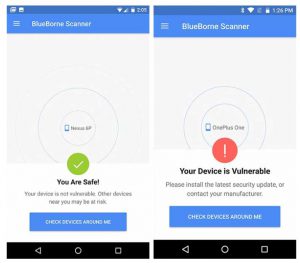 BlueBorne scanner interface