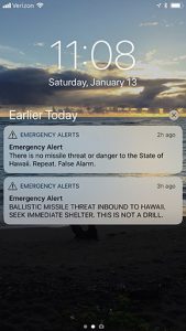 mobile phone with missile warning