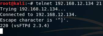 Connecting through telnet on Kali Linux