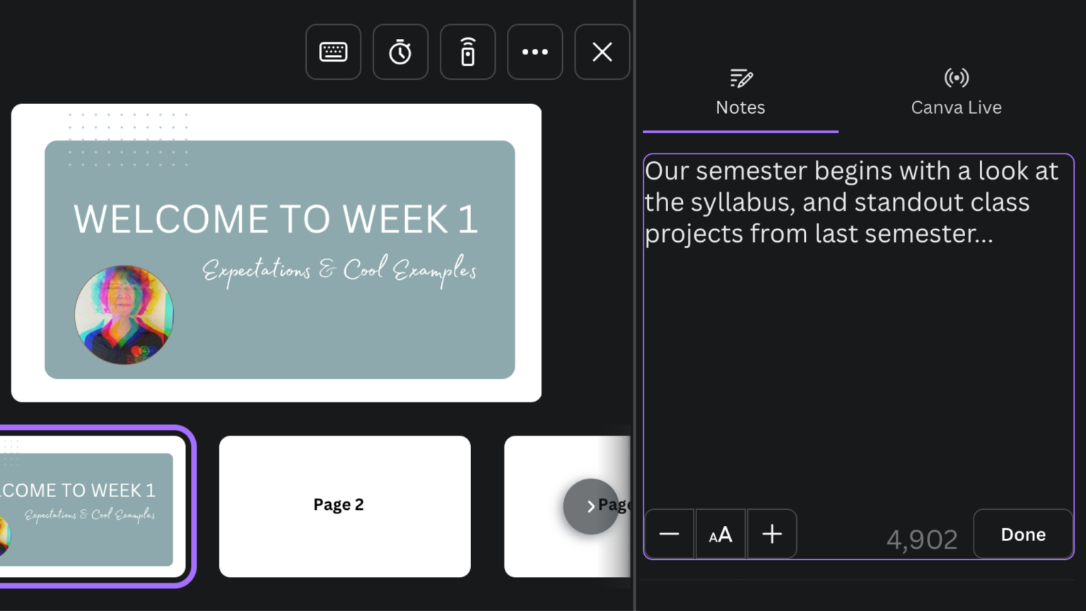 Present from canva distance learning