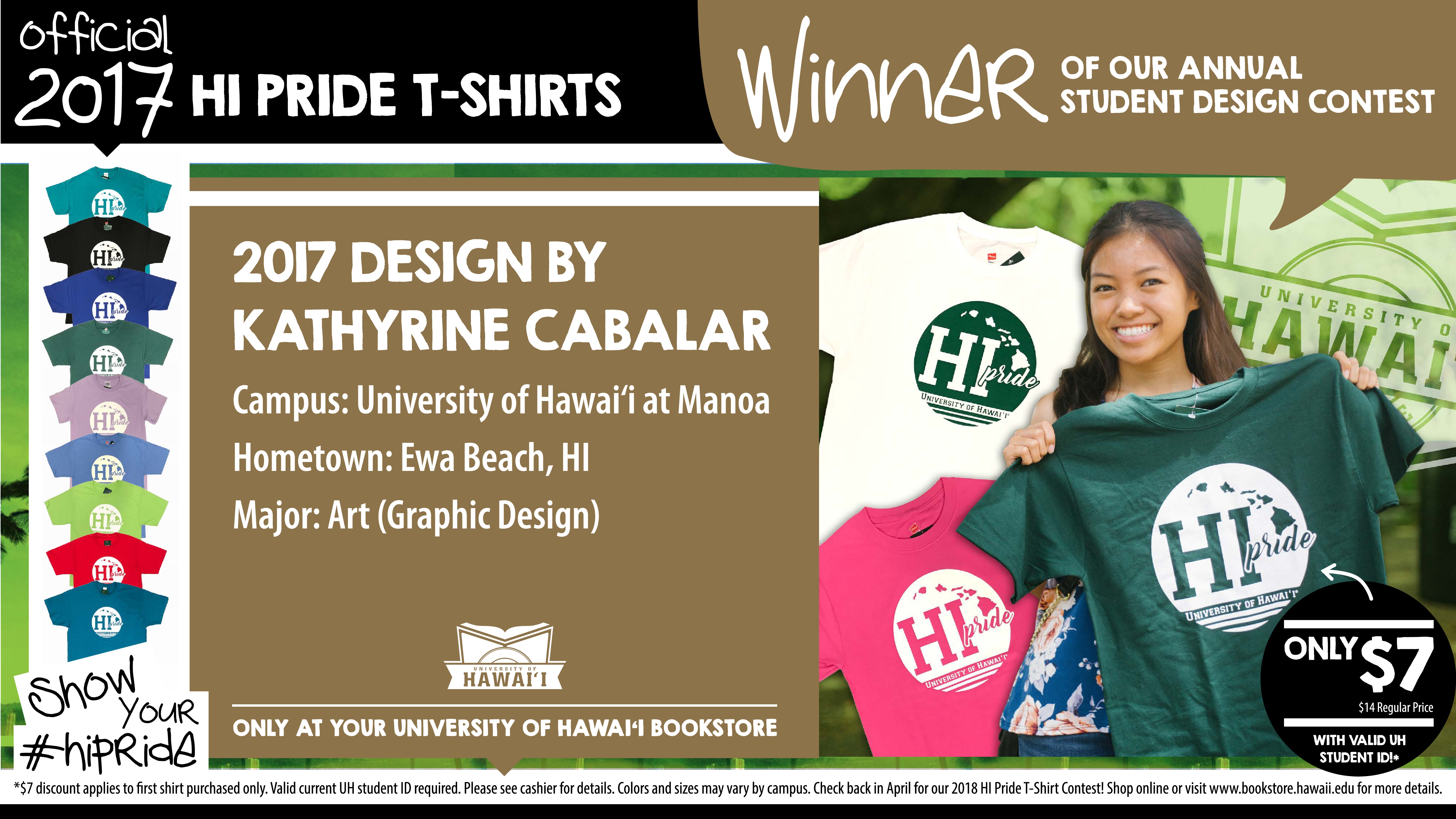 Kathyrine Cabalar, a UH student from ʻEwa Beach, designed this year's shirt.