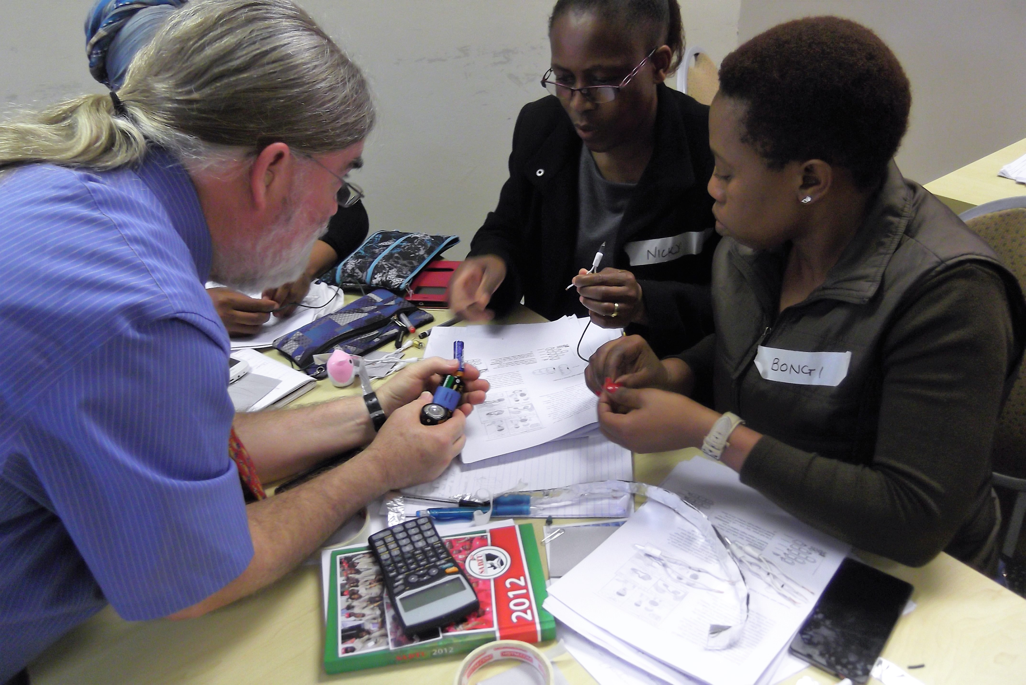 Dr. Jones working with South African teachers during the summer of 2017.
