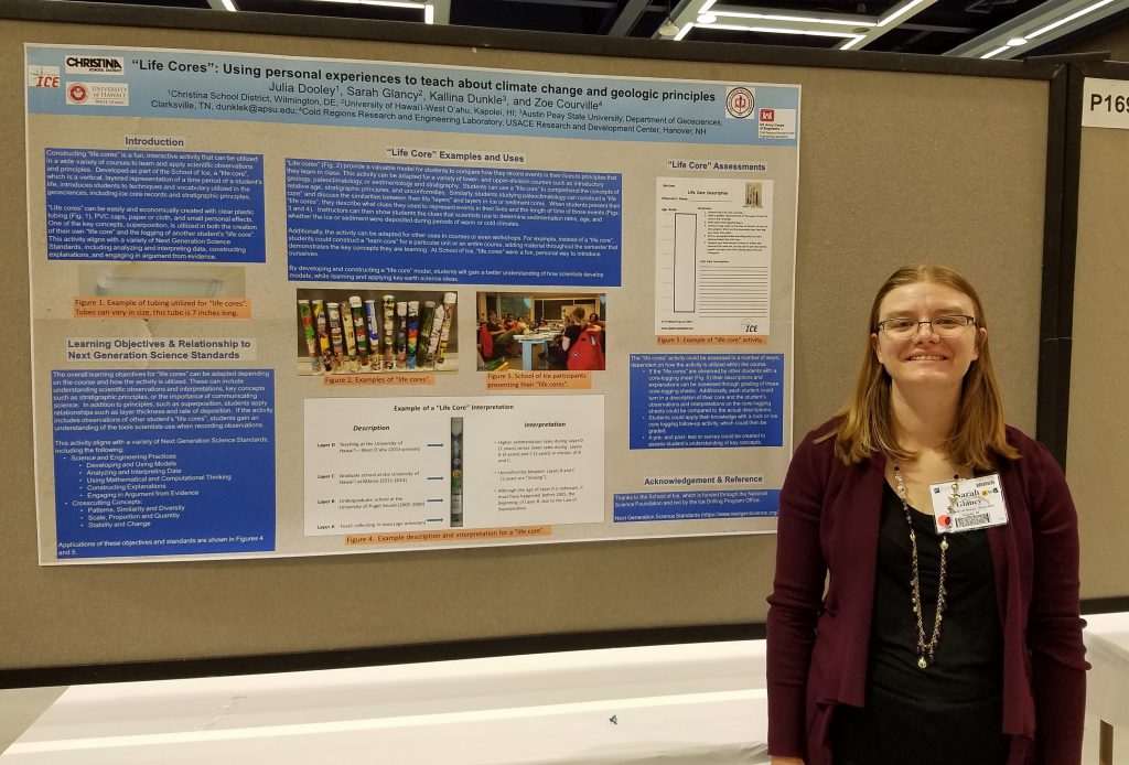 Photo of sarah glancy and her poster