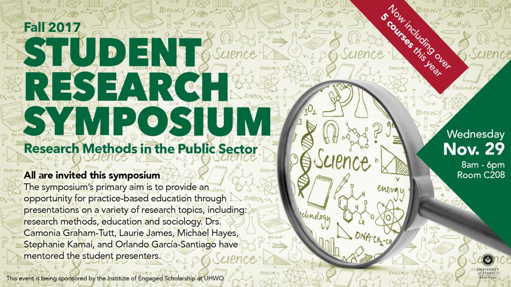 Flyer advertising Fall 2017 Student Research Symposium