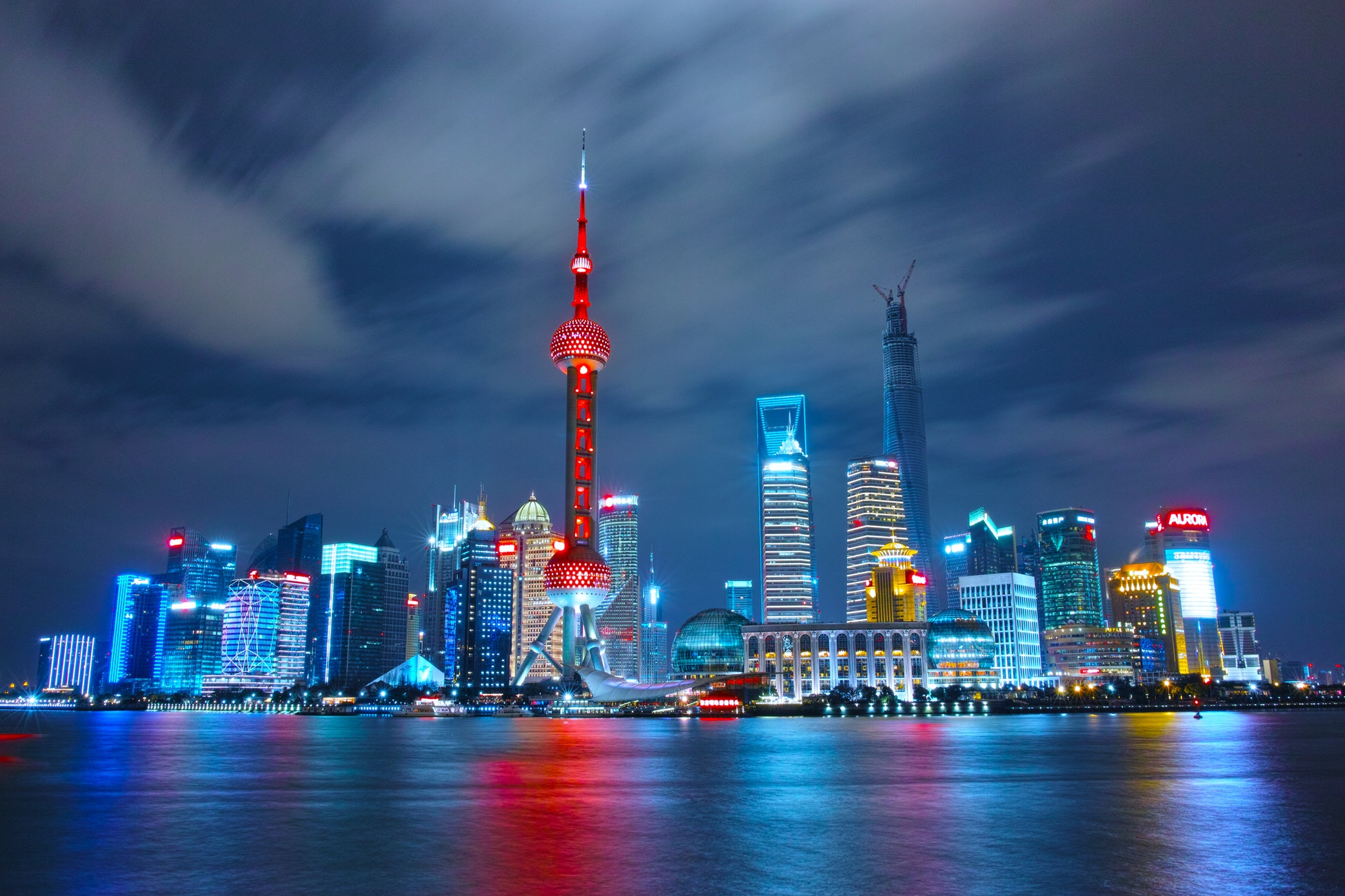 Photo of Shanghai, China and caption that UHWO is offering Chinese language classes for the first time this spring