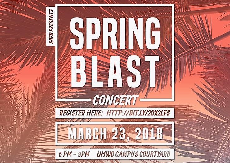 Flyer for Spring Blast Concert with information similar to what is in the article