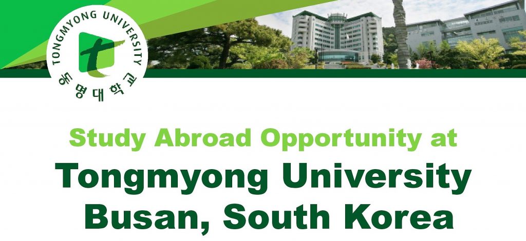 Flyer for Tongmyong study abroad program
