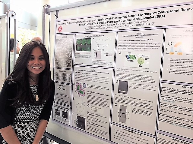 Photo of Destiny Mabalot and her research poster