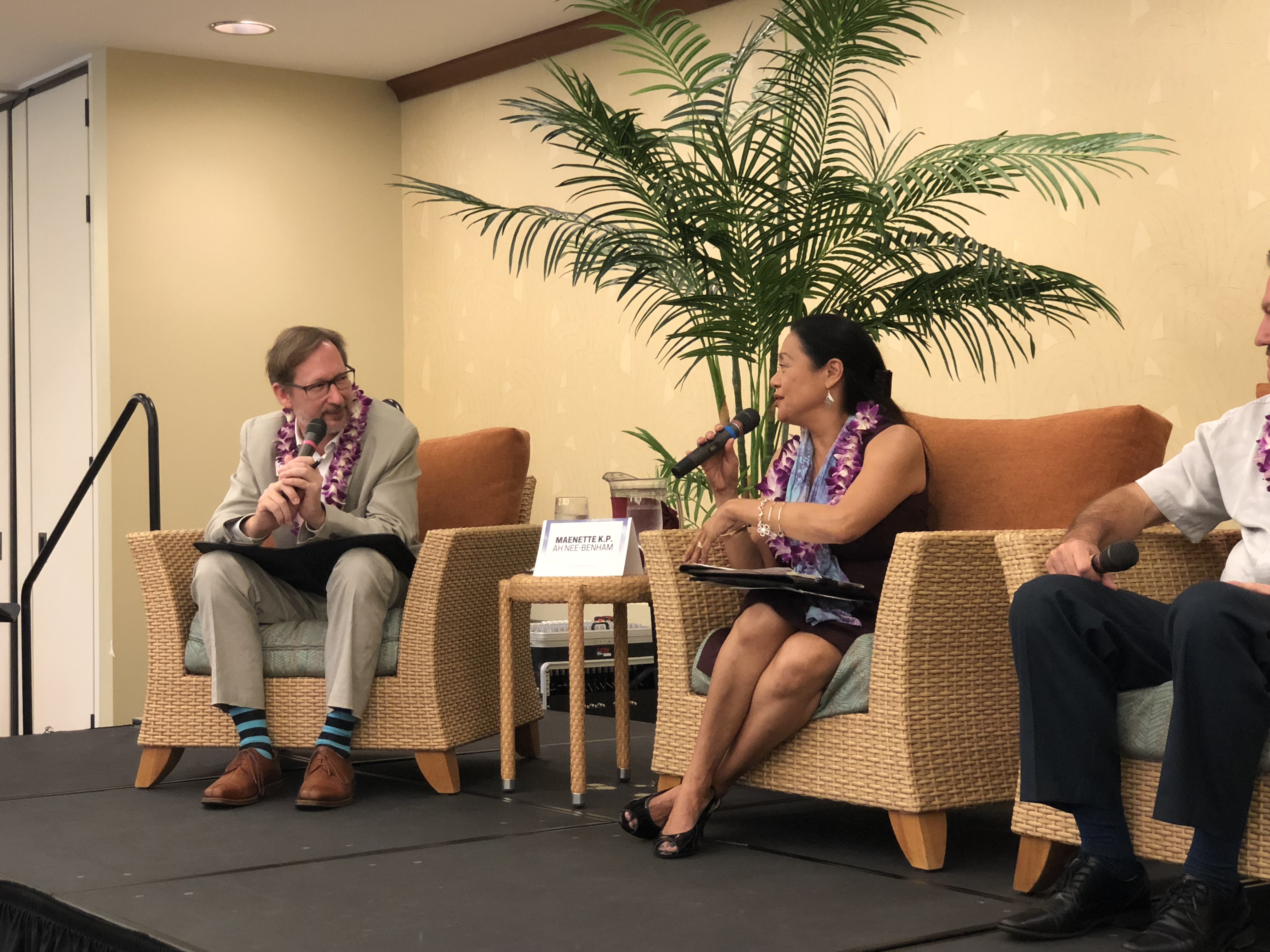 UH West Oʻahu Chancellor Maenette Benham served on the "West Oʻahu Means Business" panel, moderated by Pacific Business News editor-in-chief A. Kam Napier,