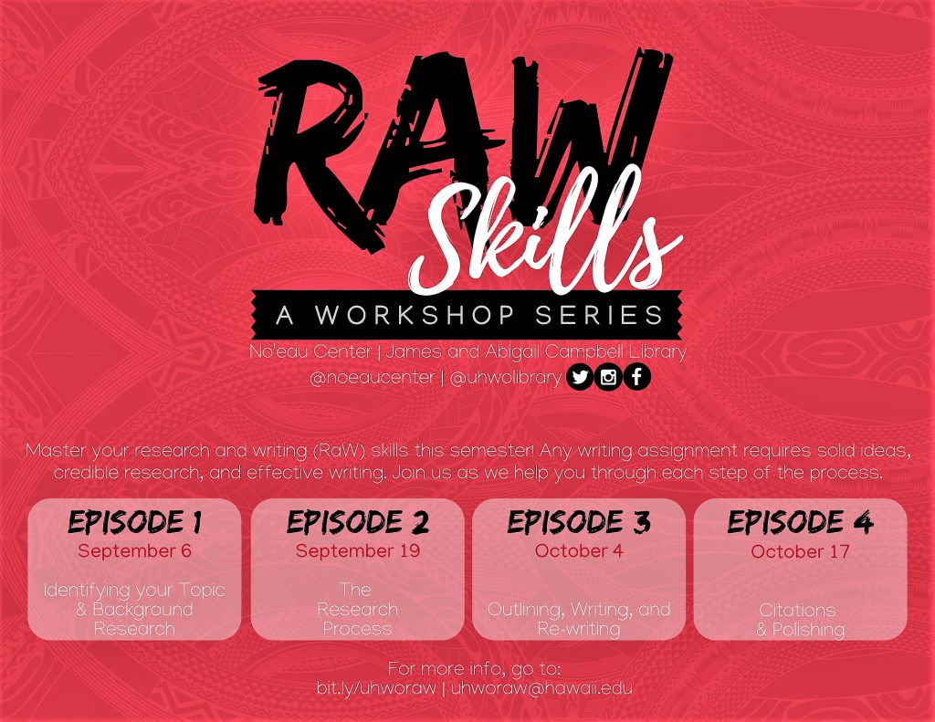 Raw skills workshop flyer