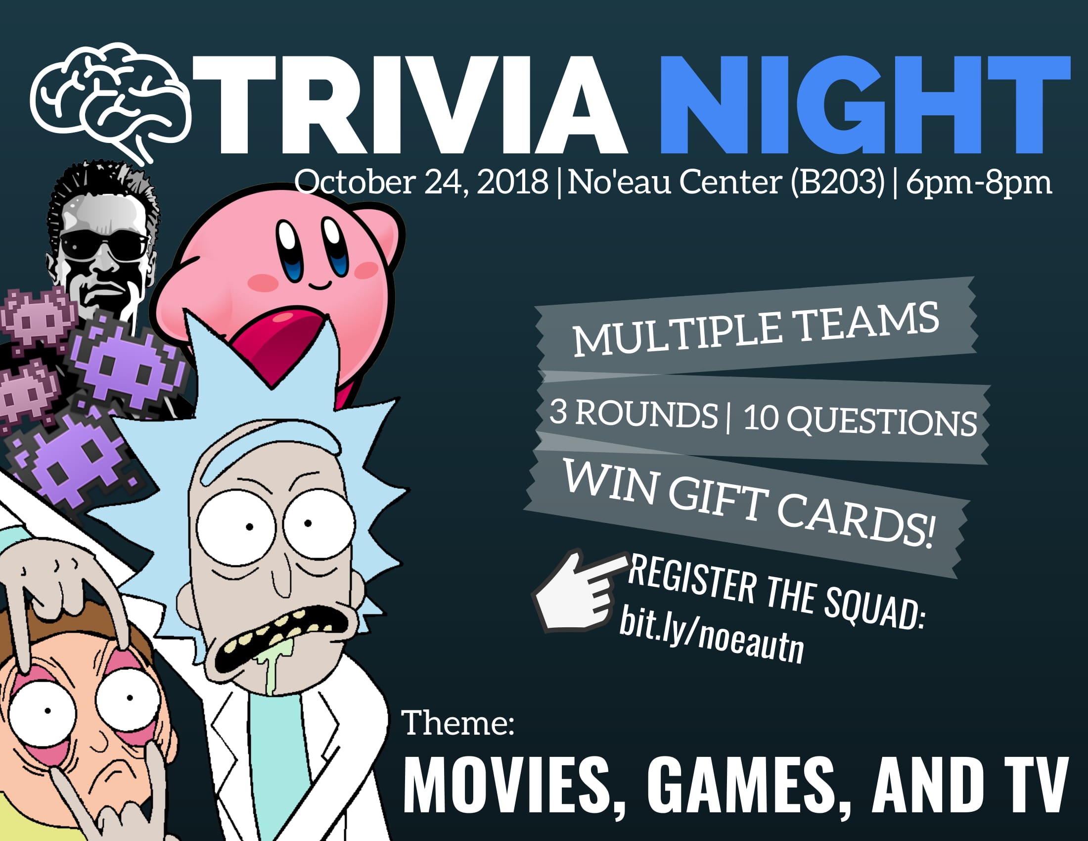 Flier for Trivial Night that contains same information as is in the article