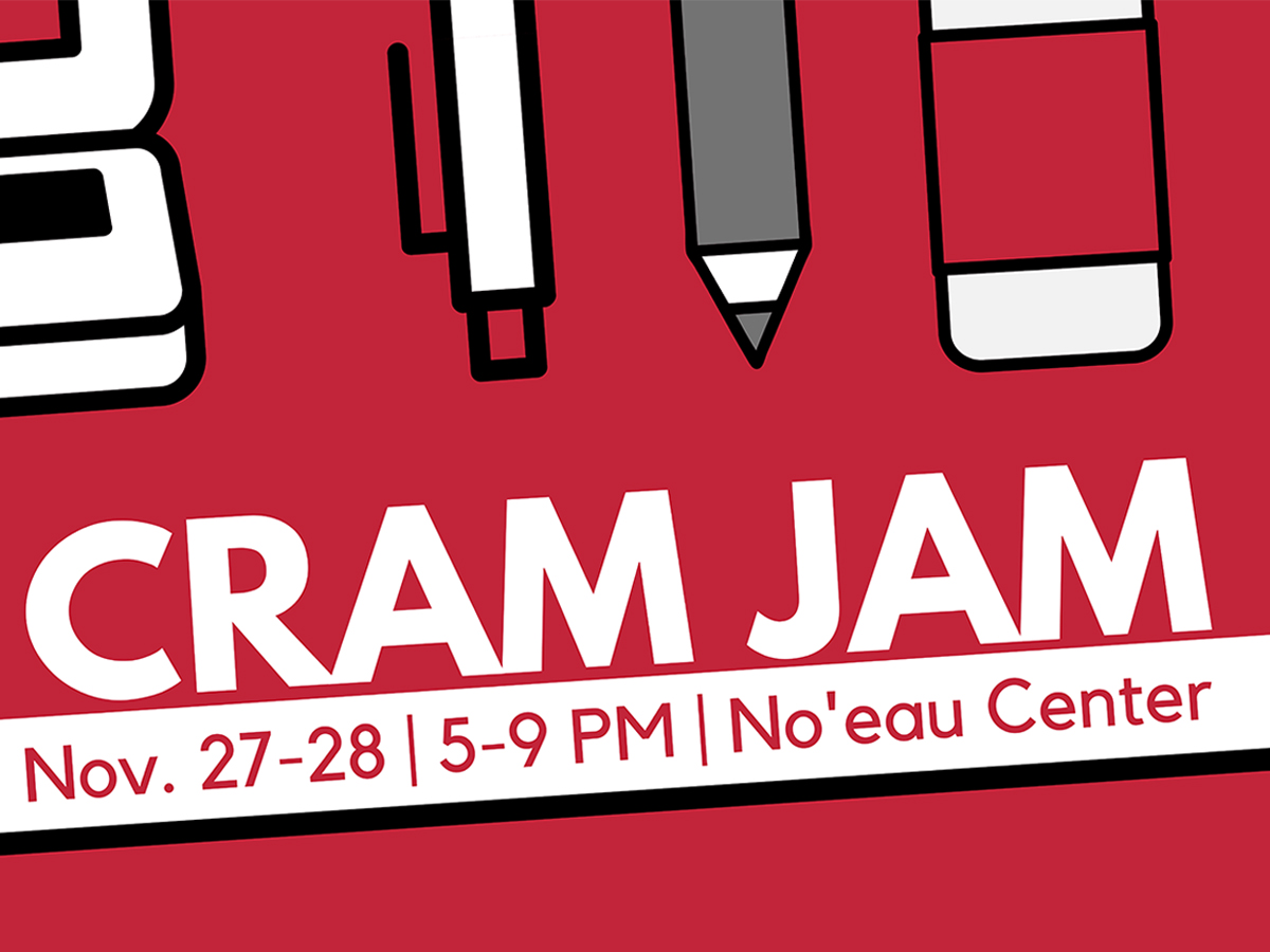Flier for Cram Jam showing location and hours