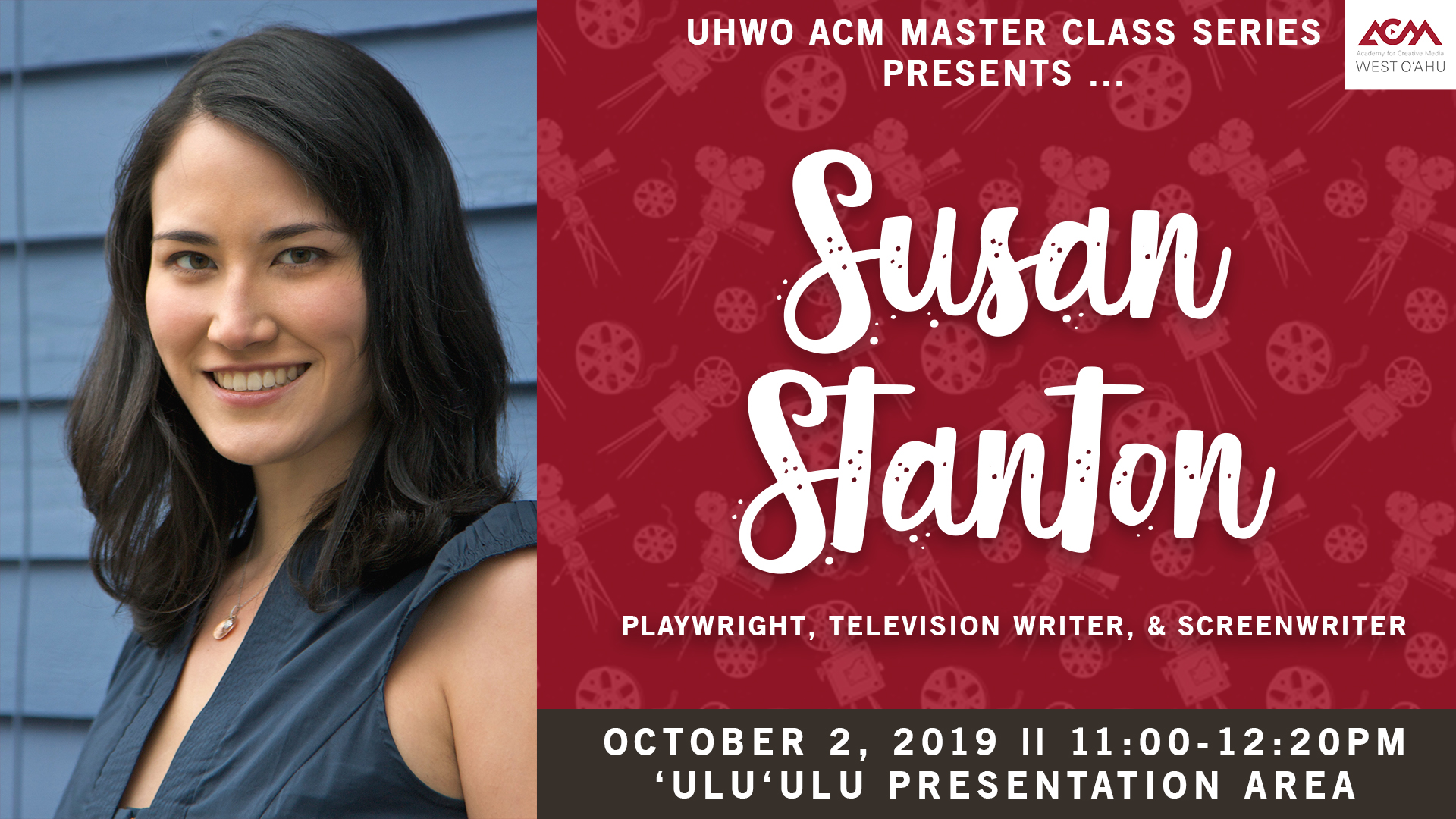 Flyer for Creative Media class for Susan Stanton on October 2 at 11 a.m.