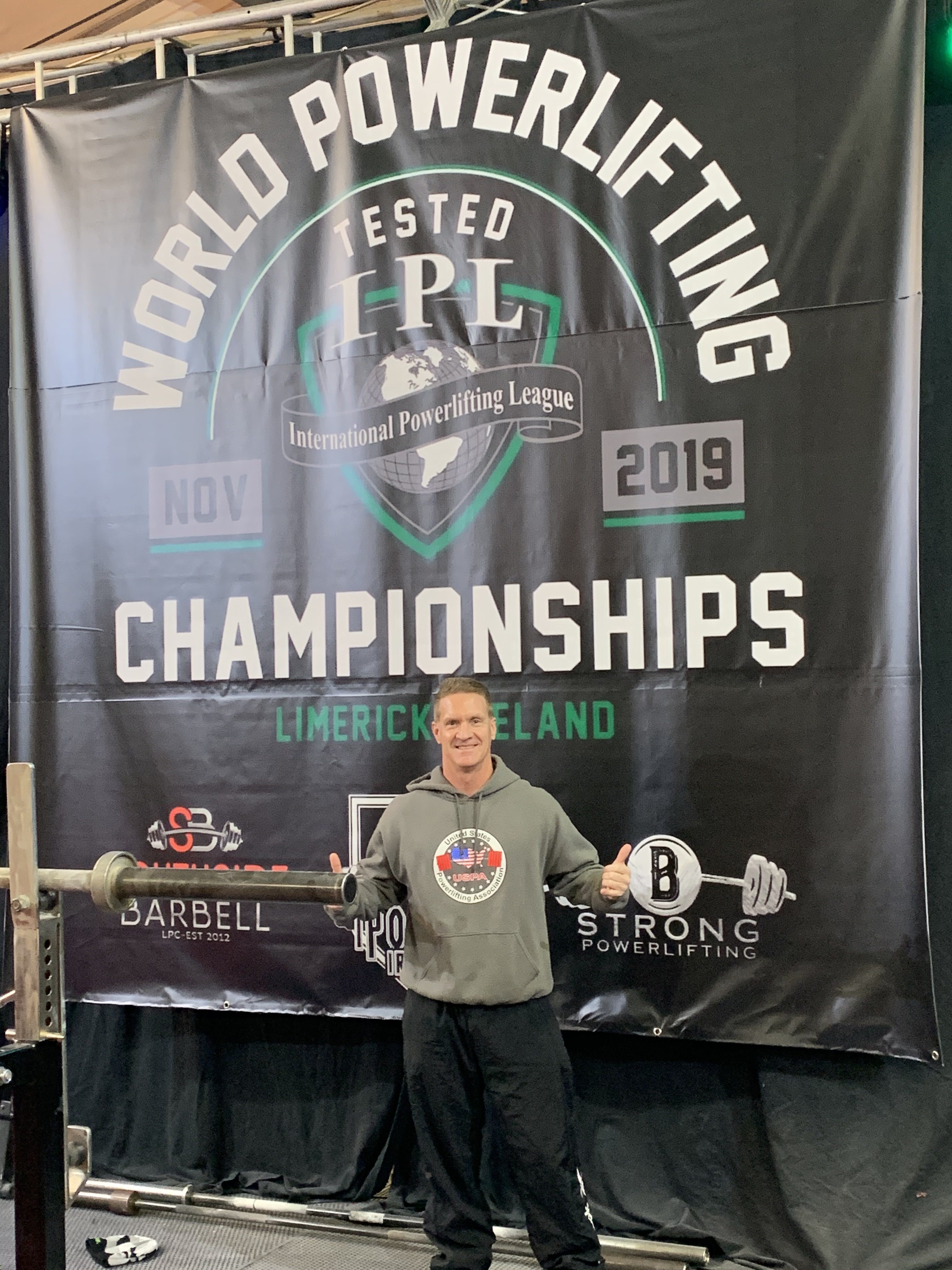 Dr. Matthew Chapman at the International Powerlifting League Drug Tested World Powerlifting Championships.