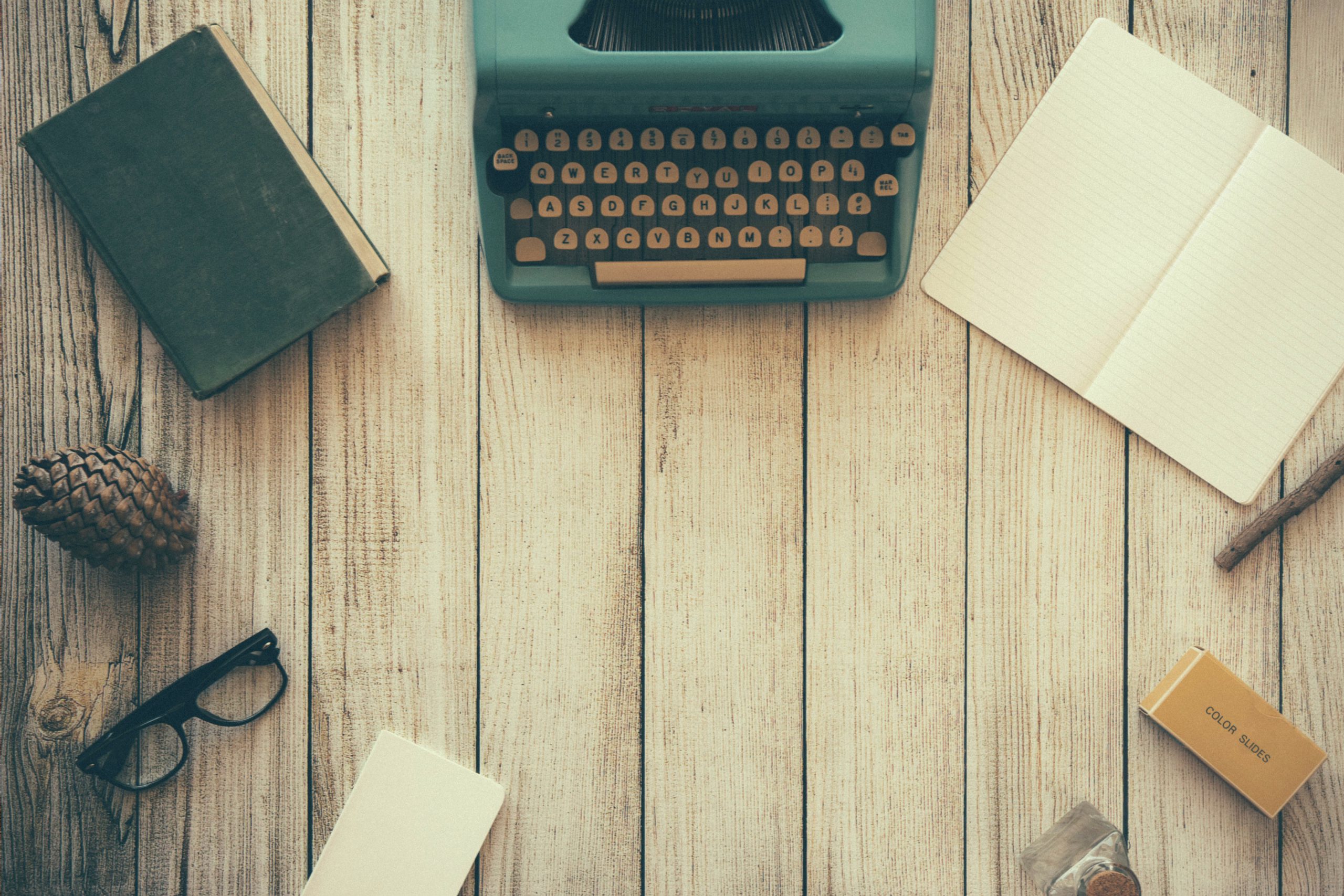 Table with typewriter