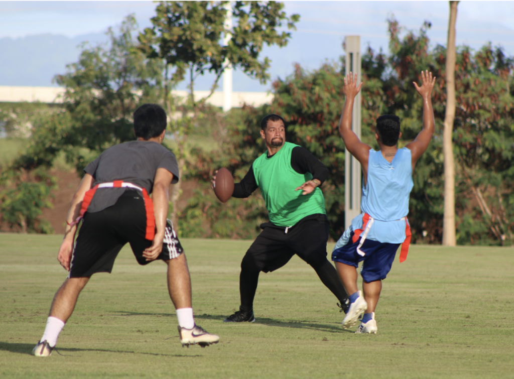 people playing football