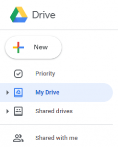 Image of My Drive and Shared With ME
