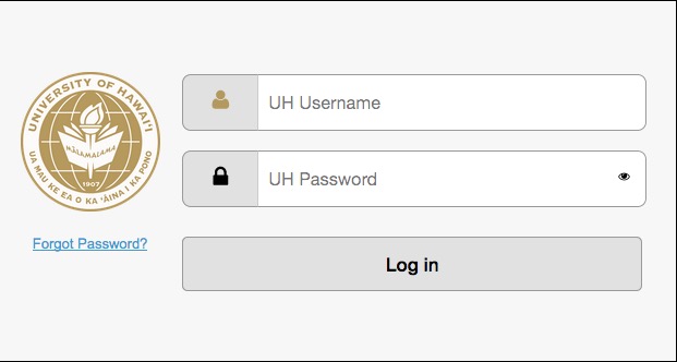 UH Captive portal login screen