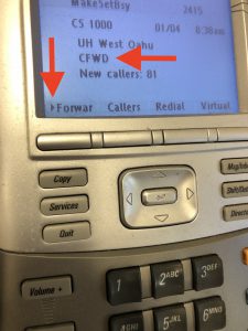 call is forwarded indicator