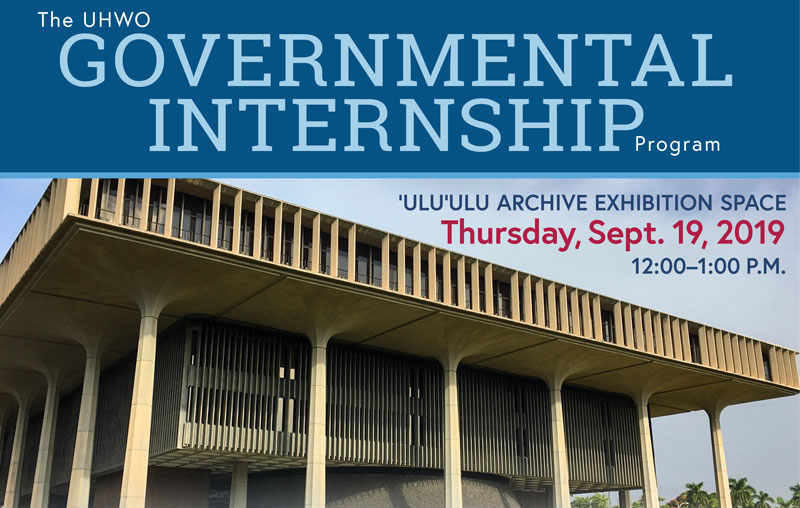 An announcement promoting the Legislative Internship program at UH West Oahu.