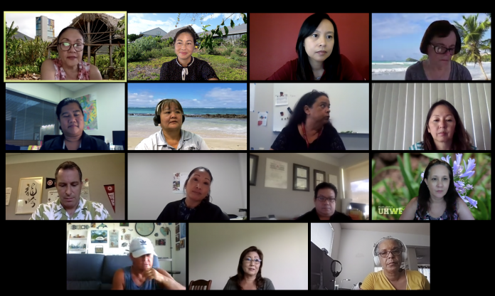 Screen shot of UH West Oʻahu officials during a recent Zoom meeting.
