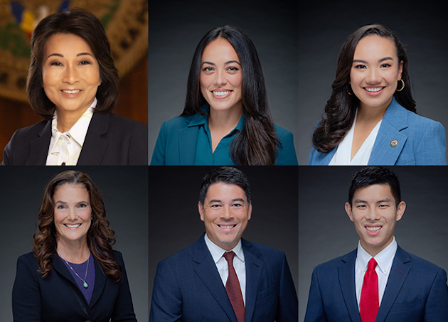 Headshots of six elected leaders from Hawaii.