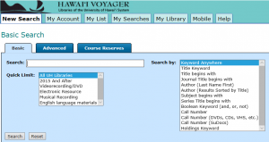 Example of Web Voyager interface