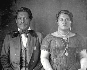 A daguerreotype of King Kamehameha III and Queen Kalama in 1850.