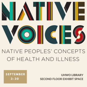 A social media post, which contains the title of an exhibit and the dates it will be available - Native Voices, September 3-30, 2024.