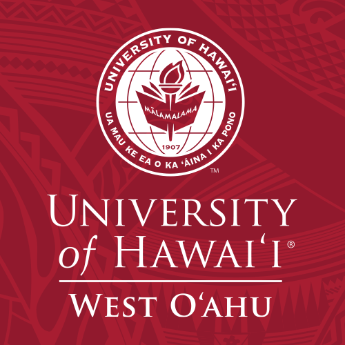 UHWO logo white over a red tapa background.