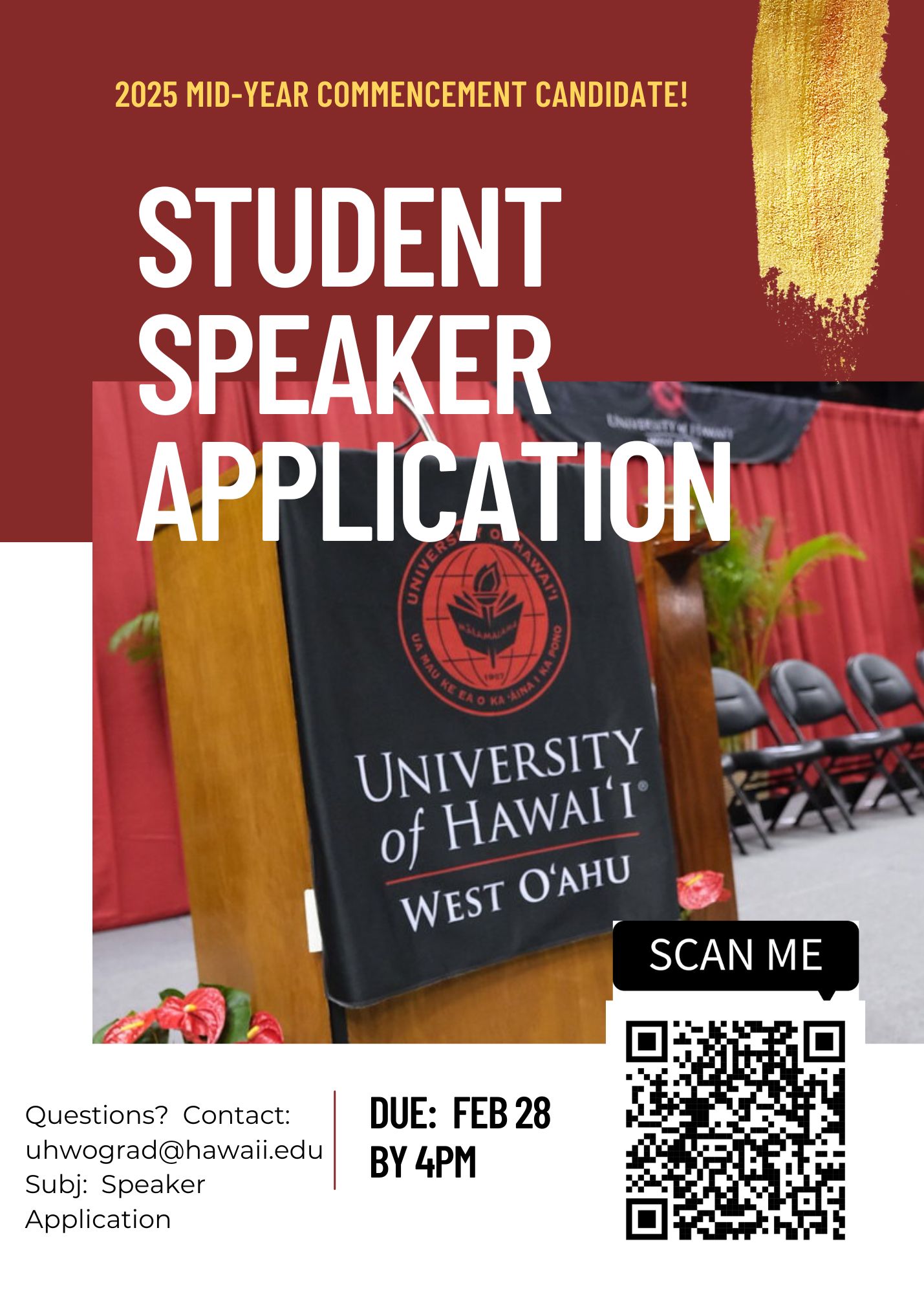 2025 commencement student speaker application flyer