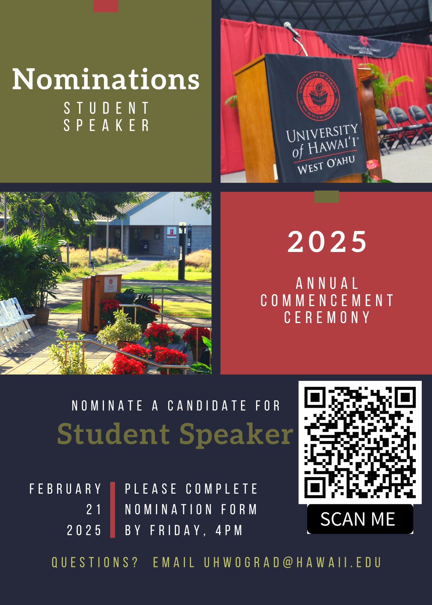 2025 commencement student speaker nomination flyer