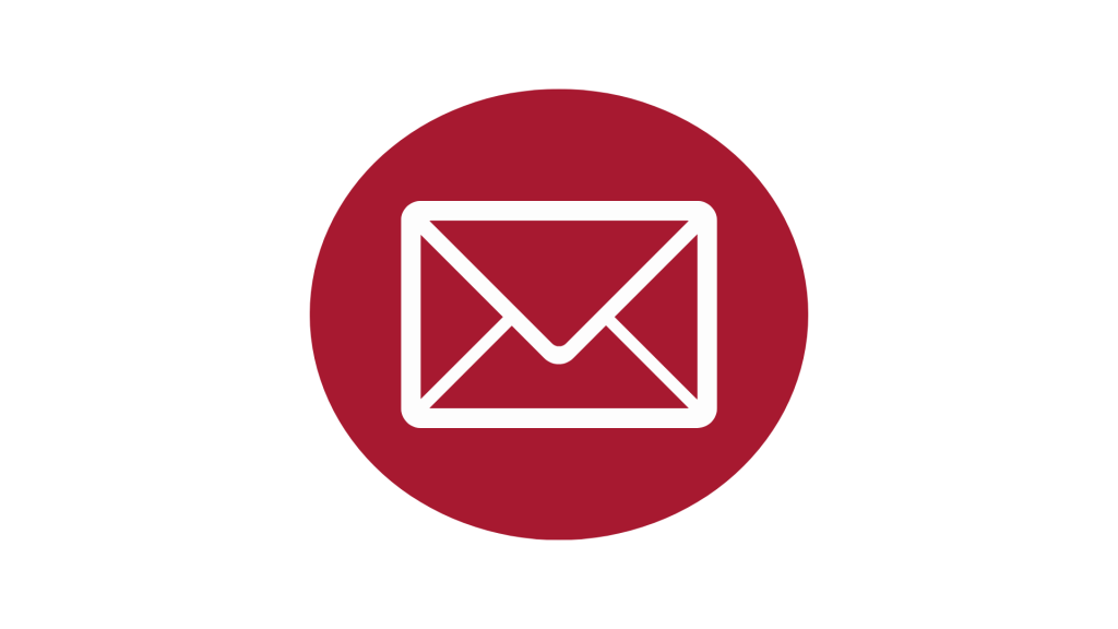 A red circle with a picture of an envelope.