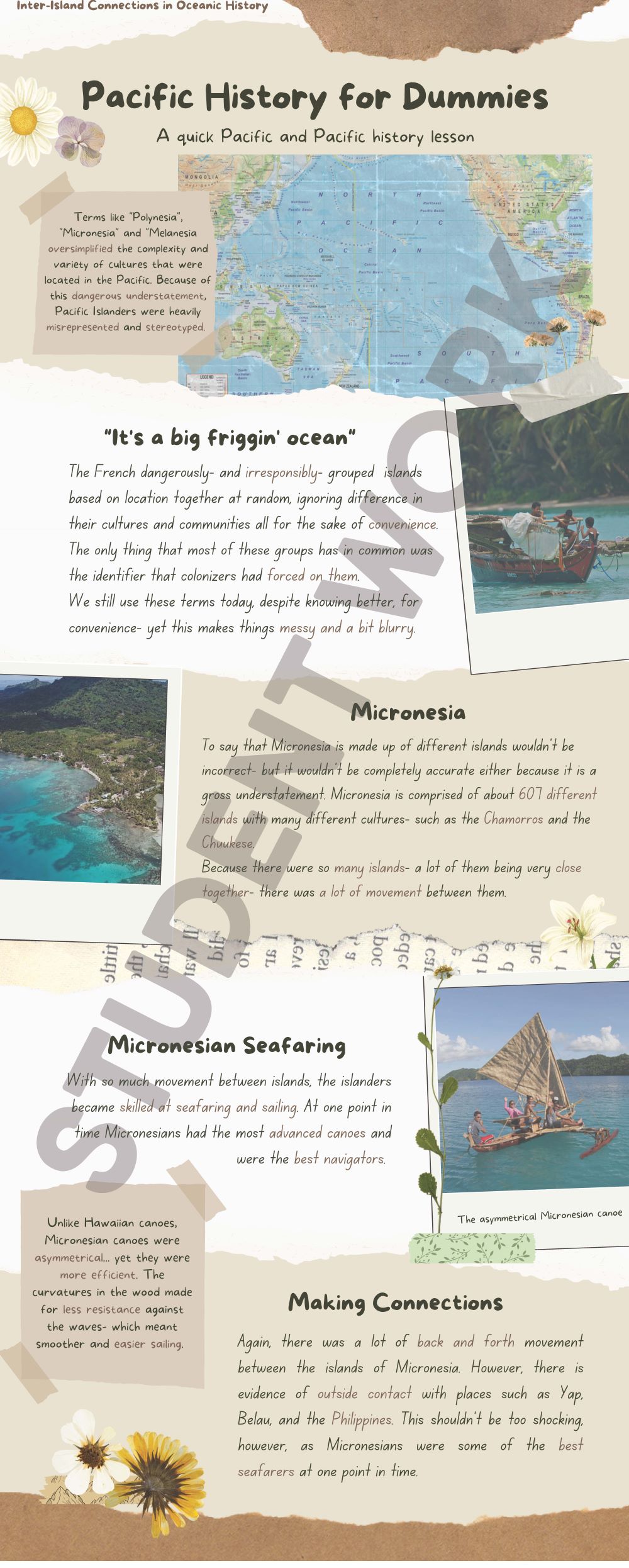 Timeline infographic about the Pacific and Pacific history