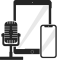 Audio Recording Microphone, tablet, and phone icon