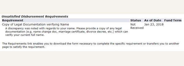 Requirements may be listed at the bottom of the award confirmation page