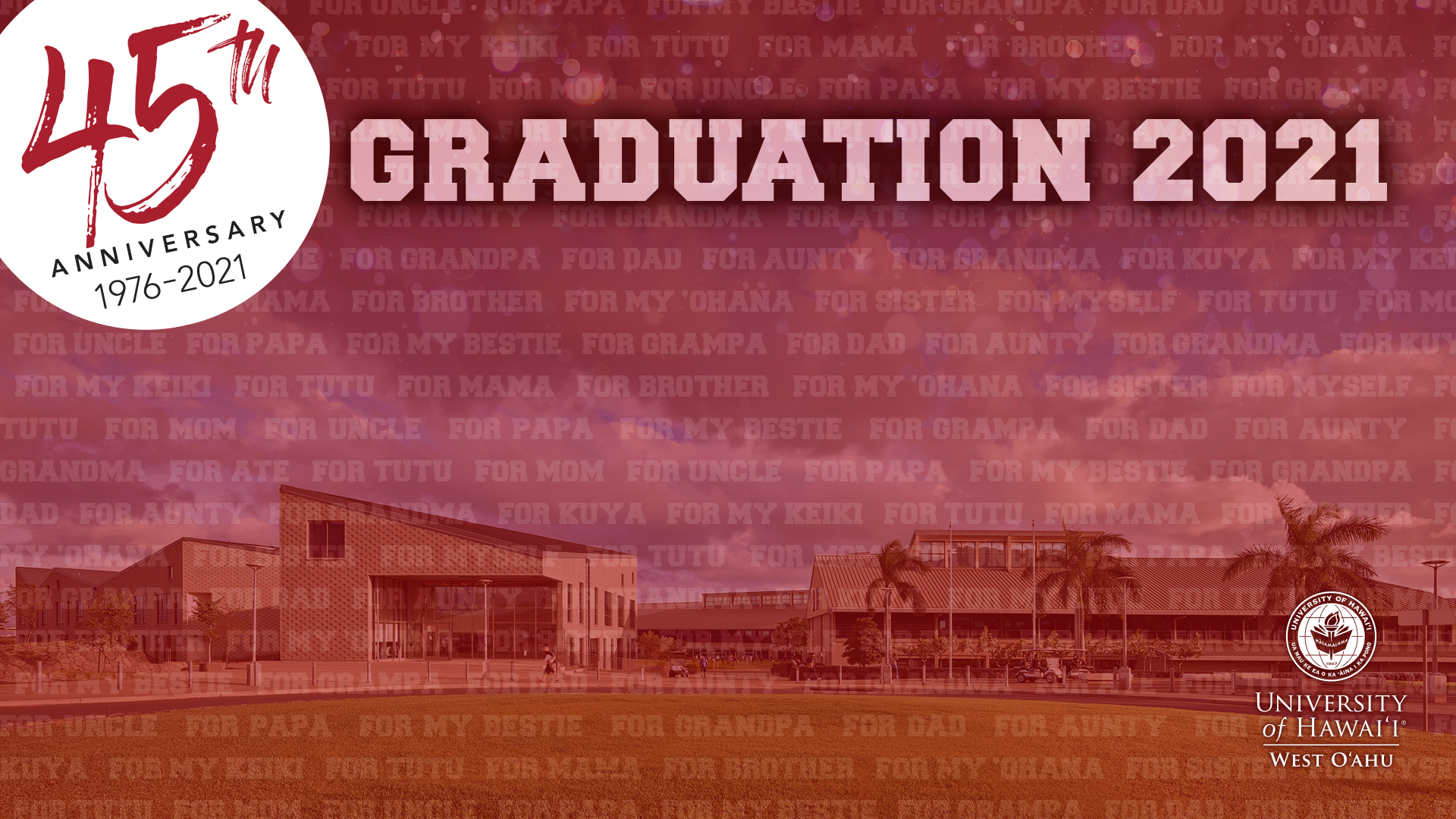 Graduation 2021 graphic for a zoom background.
