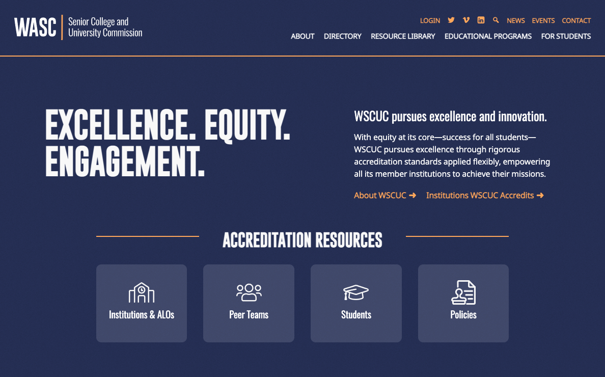 Screen Shot Of The WASCAC Website.
