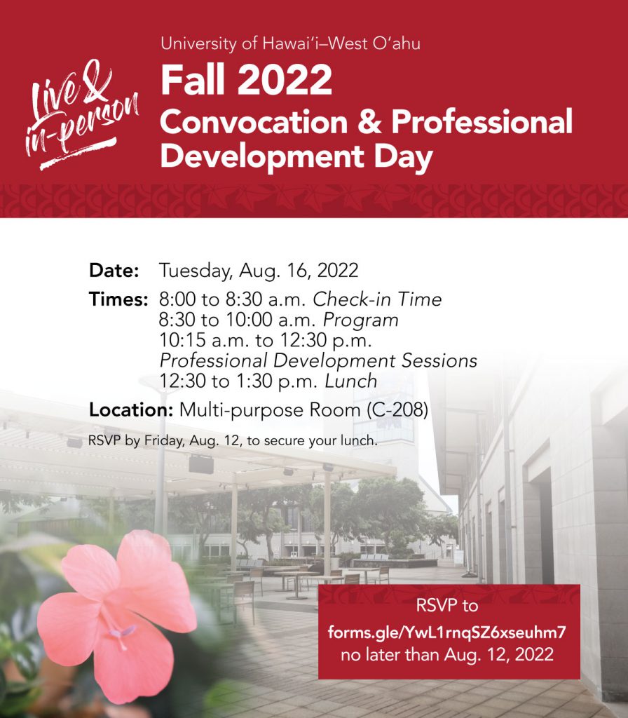 Convocation and Professional Development Day Fall 2022 flyer image