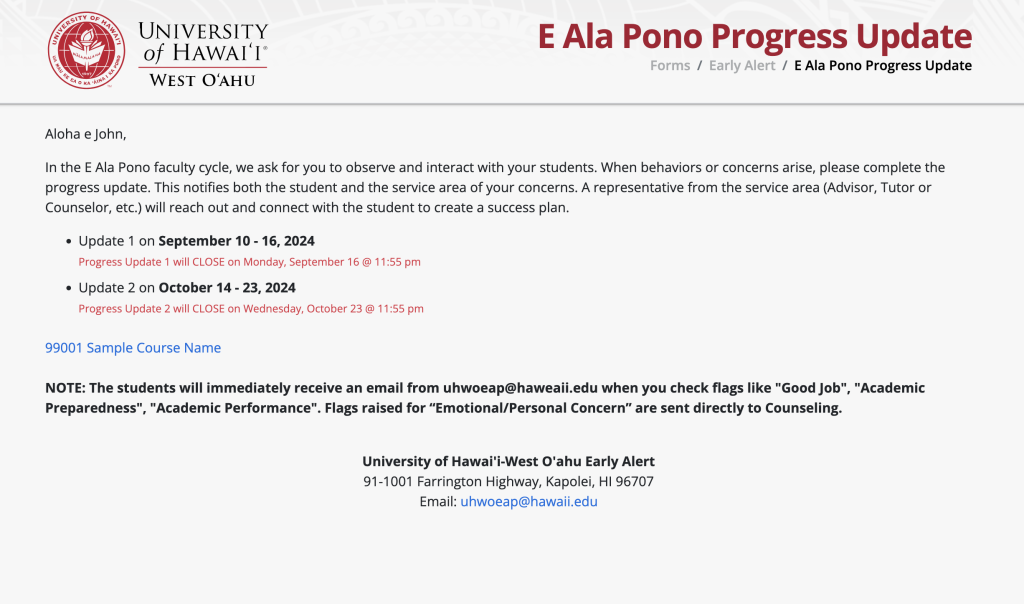 E Ala Pono dashboard screenshot