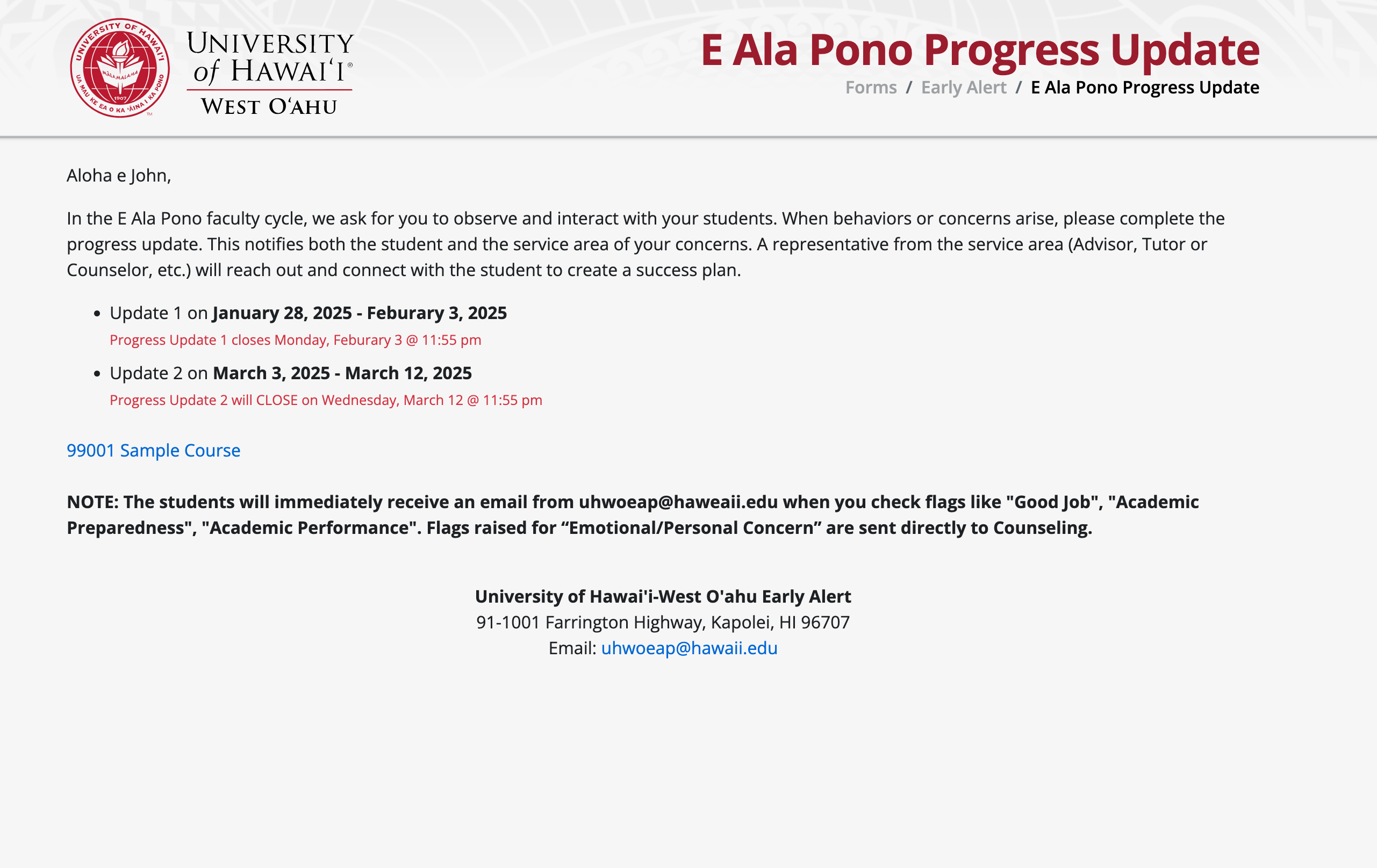 E Ala Pono dashboard screenshot